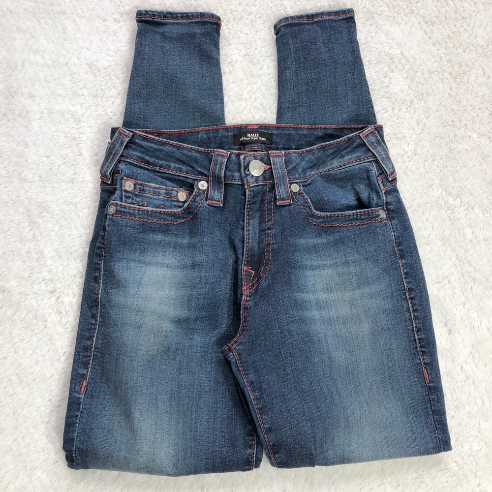 True Religion Halle Mid Rise Super Skinny Jeans